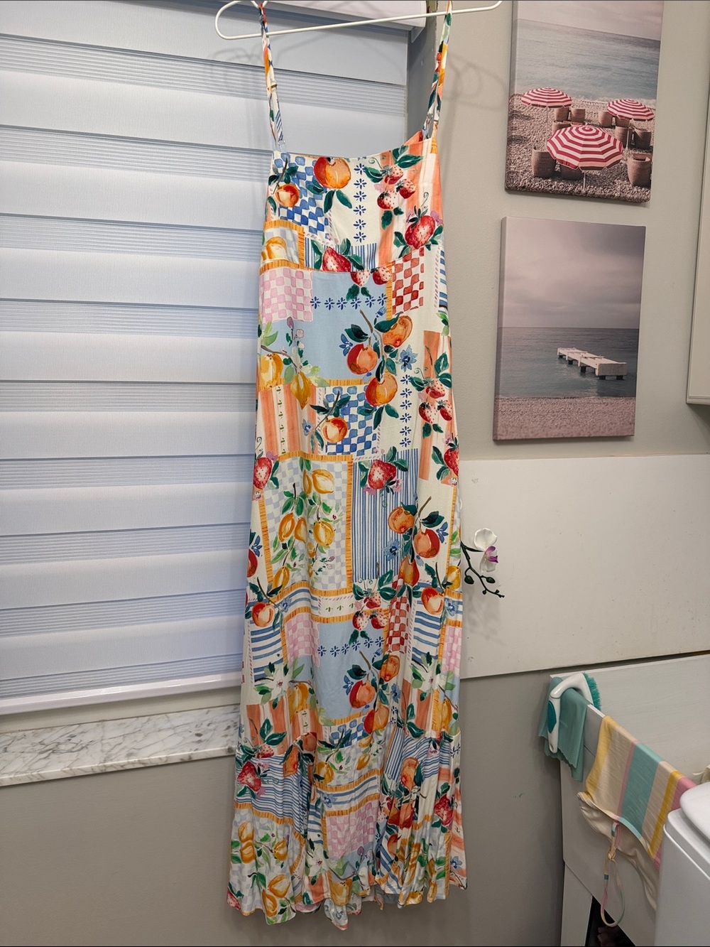 Colorful Fruit Patchwork Maxi Dress